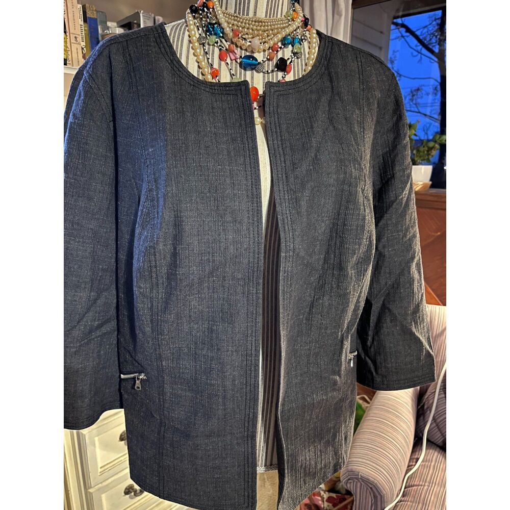 Jean Jacket 3/4 Sleeve Roz & Ali 2X